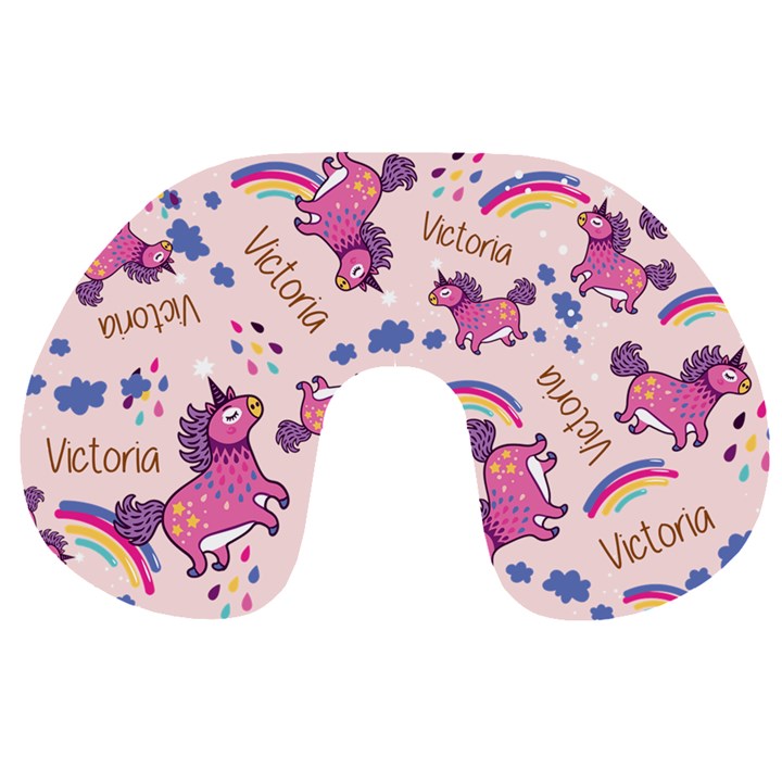 Personalized Name Any Text Unicorn Travel Neck Pillow Travel Neck Pillow