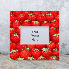 Strawberry Texture, Macro, Ripe Strawberry White Box Photo Frame 4  X 6 