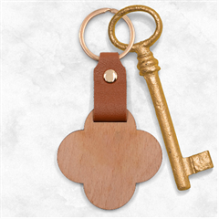 Geometric Ocean Purple Blue Pink Engraved Wood Key Chain