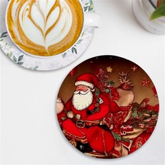 Christmas Art Uv Print Round Tile Coaster