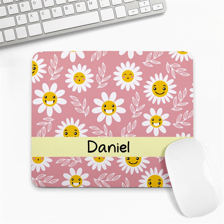  Daisy Smiley Face  Large Mousepad