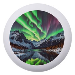 Lake Mountains Aorora Northern Lights Snow Dento Box With Mirror