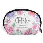 Personalized Floral Short Quotes Name Any Text Accessory Pouch (Large) Front