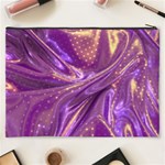 Print Iridescent Wavy Fabric  Cosmetic Bag (XXXL) Back