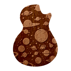 Space Galaxy Universe Stars Sky Guitar Shape Wood Guitar Pick Holder Case And Picks Set