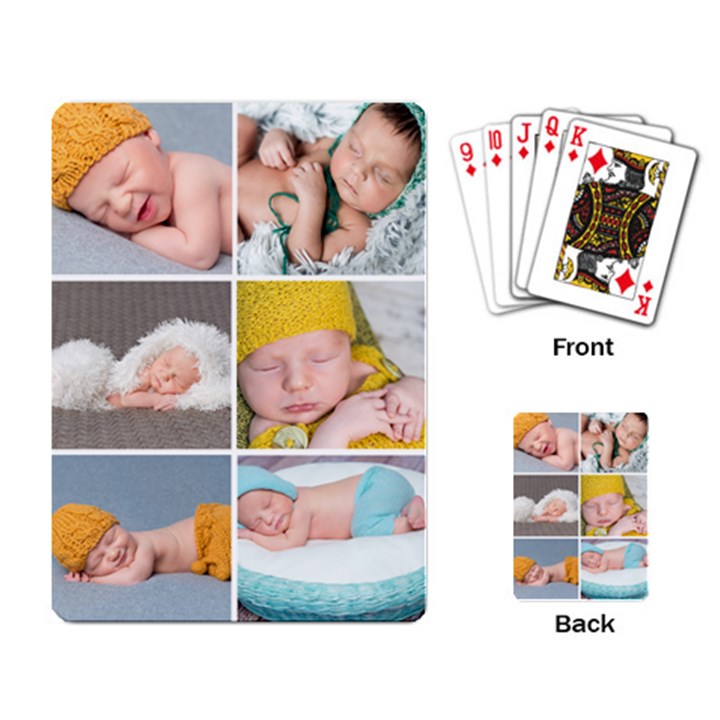 Six Photo Collage Playing Cards Single Design (Rectangle)
