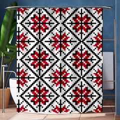 Ukrainian Folk Seamless Pattern Ornament Ethnic Ornament Border Element Traditional Art Shower Curtain 60  X 72  (medium) 
