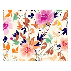 Abstract Floral Background Two Sides Premium Plush Fleece Blanket (large)