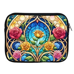 Roses Floral Stained Glass Vibrant Apple Ipad 2/3/4 Zipper Cases