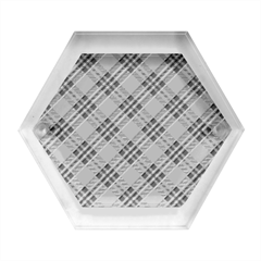 Purple Plaid Tartan 1 Diagonal Hexagon Wood Jewelry Box