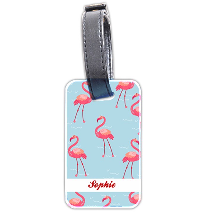 Summer Flamingo Luggage Tag (two sides)