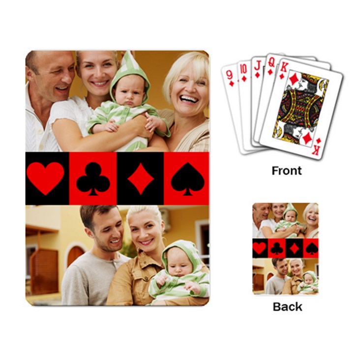 Photo Collage Poker Sign Seamless Pattern Playing Cards Single Design (Rectangle)