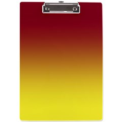 Burgundy Red To Electric Yellow Linear Gradient A4 Acrylic Clipboard