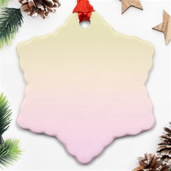 Cream Yellow To Pink Lace Linear Gradient Ornament (snowflake)