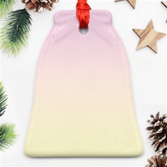 Pink Lace To Cream Yellow Linear Gradient Bell Ornament (two Sides)