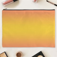Coral Pink To Electric Yellow Bilinear Gradient Cosmetic Bag (xxxl)