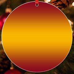 Burgundy Red To Amber Orange Bilinear Gradient Uv Print Acrylic Ornament Round