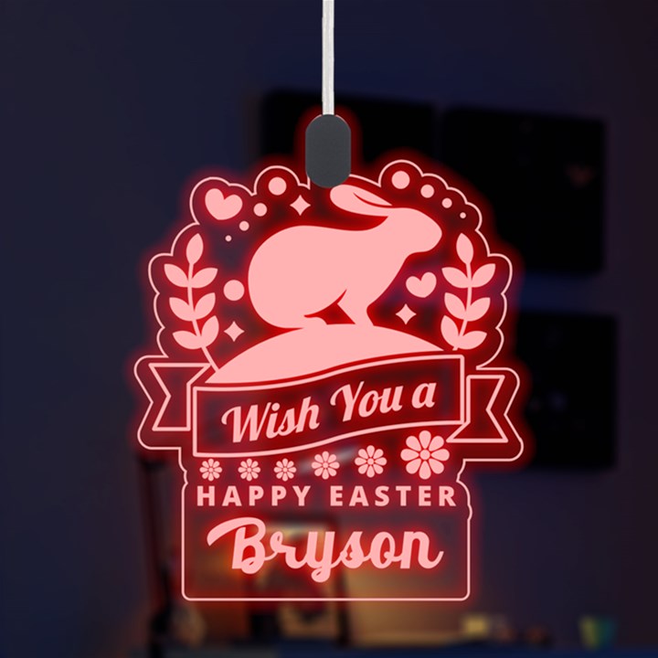 Custom Wish You a Happy Easter Name Any Text LED Acrylic Ornament