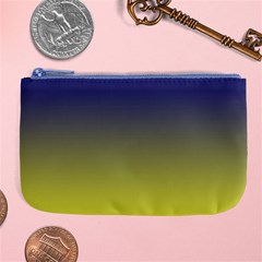 Navy Blue To Electric Yellow Linear Gradient Large Coin Purse