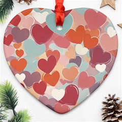 Valentines Day Hearts Romance Love Heart Ornament (two Sides)