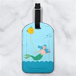 Mermaid Nappa Leather Luggage Tag Rectangle Back