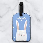 Easter Bunny Nappa Leather Luggage Tag Rectangle Front