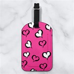 Valentine Love Pattern Nappa Leather Luggage Tag Rectangle Back