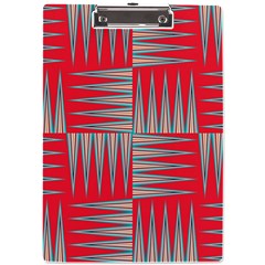 Zigzag Pattern Chevron Red A4 Acrylic Clipboard