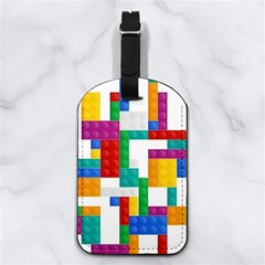 Colorful Bricks, Bricks, Colorful Nappa Leather Luggage Tag Rectangle