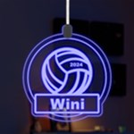 Personalized Sport Theme Volleyball LED Acrylic Ornament Front