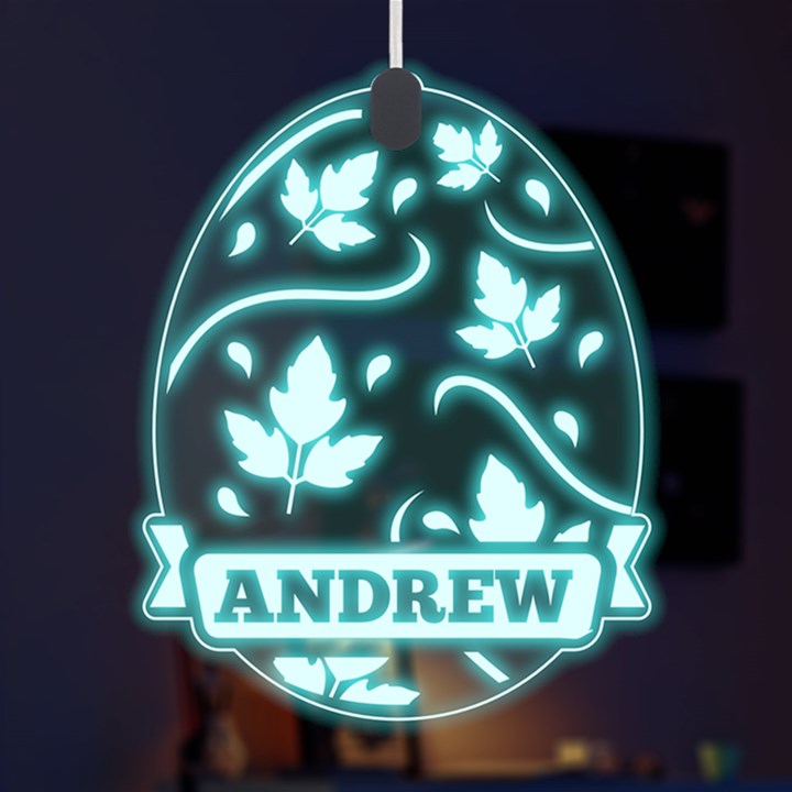 Personalized Name Easter Pattern 9 LED Acrylic Ornament