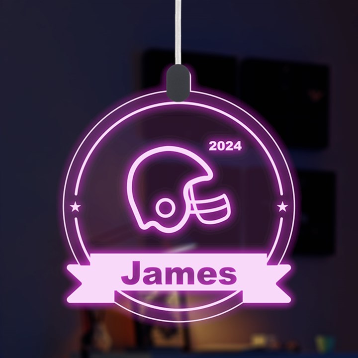 Personalized Sport Theme Football LED Acrylic Ornament