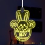 Easter Rabbit LED Acrylic Ornament Front