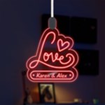 Happy Valentine Love LED Acrylic Ornament Front