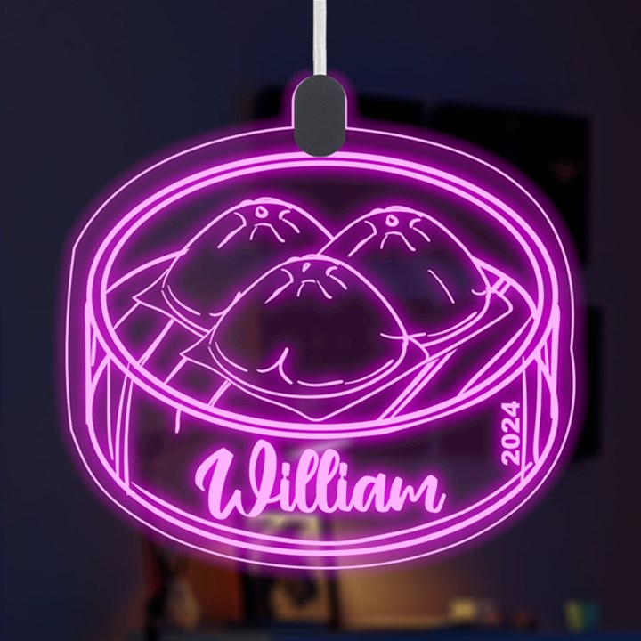 Personalized Name Food Dim Sam LED Acrylic Ornament