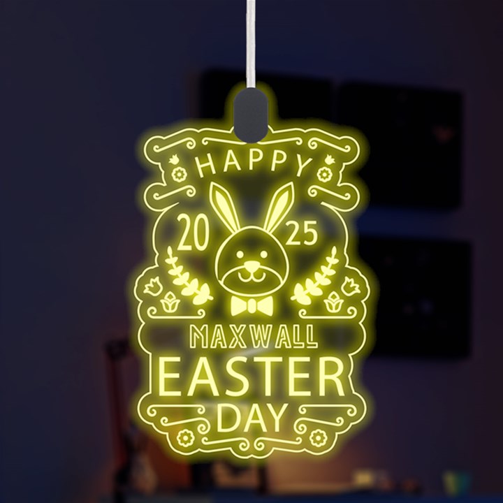 Custom Easter Day Rabbit Year Name Any Text LED Acrylic Ornament