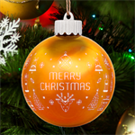 Personalized Merry Christmas Graphic Name LED Glass Sphere Ornament Back