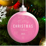 Personalized Christmas Any Text Name Led Glass Round Ornament LED Glass Round Ornament Front