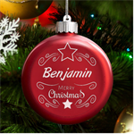 Christmas LED Glass Round Ornament Front