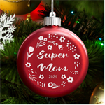 Personalized Mothers Day Name LED Glass Round Ornament Front