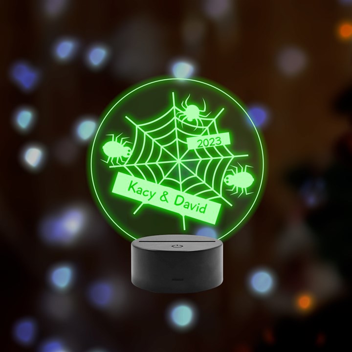 halloween Remote LED Acrylic Message Display (Black Round Stand) 
