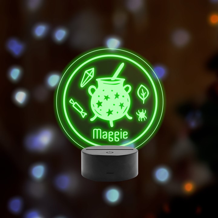 halloween Remote LED Acrylic Message Display (Black Round Stand) 