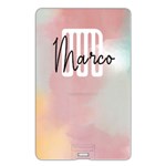Personalized Watercolor Initial Name Card Style USB Flash Drive Name Card Style USB Flash Drive Back
