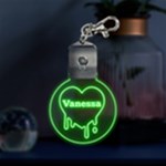 Personalized Name Love 3 LED Key Chain Front