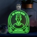 Personalized Name Man Graphic Multicolor LED Acrylic Ornament Front