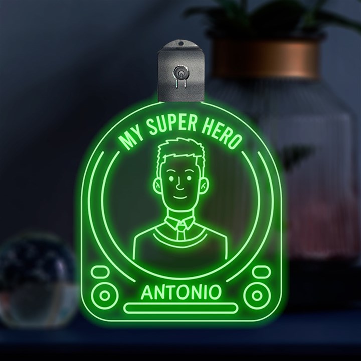 Personalized Name Man Graphic Multicolor LED Acrylic Ornament