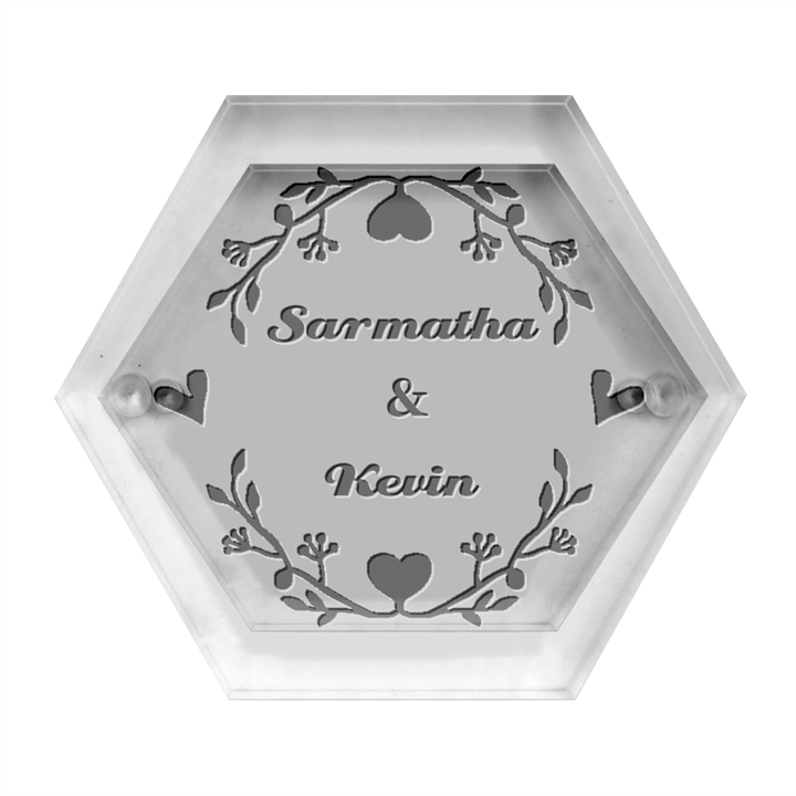 Personalized Heart Hexagon Wood Jewelry Box