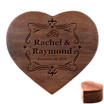Personalized Wedding Name Heart Wood Jewelry Box Heart Wood Jewelry Box Front