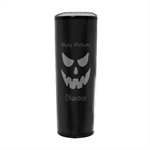 Personalized Halloween Pumpkin Face Name Any Text Stainless Steel Travel Tumbler 20oz Stainless Steel Travel Tumbler (Black) Front