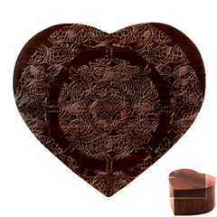 Round Wreath Heart Wood Jewelry Box